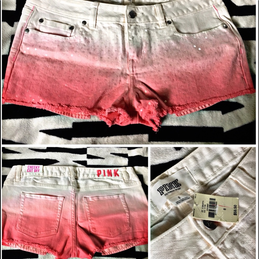 Vs Pink SUPER CUTE sequin Jean shorts